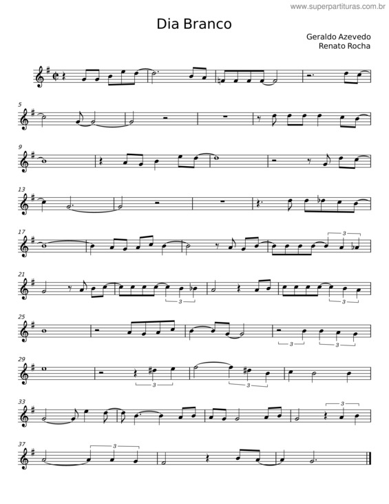 Partitura da música Dia Branco v.12