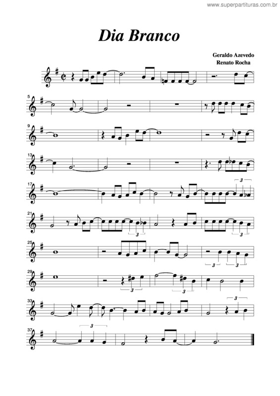 Partitura da música Dia Branco v.3