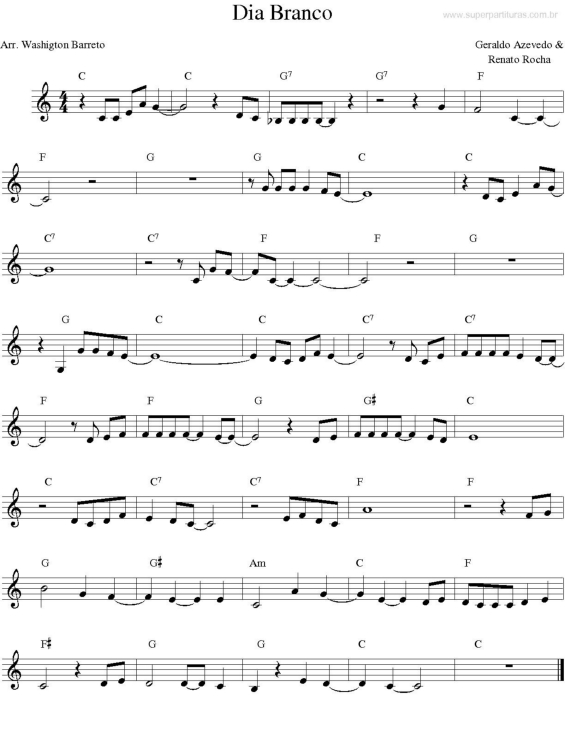 Partitura da música Dia Branco