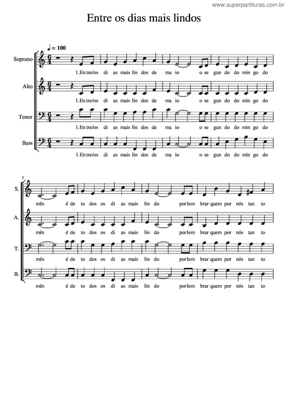 Partitura da música Dia Das Mães v.2