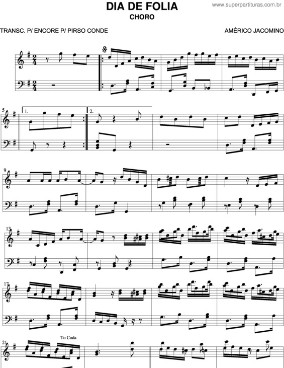 Partitura da música Dia De Folia v.2