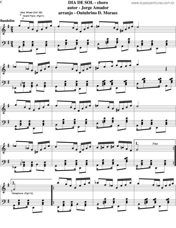 Partitura da música Dia De Sol v.4