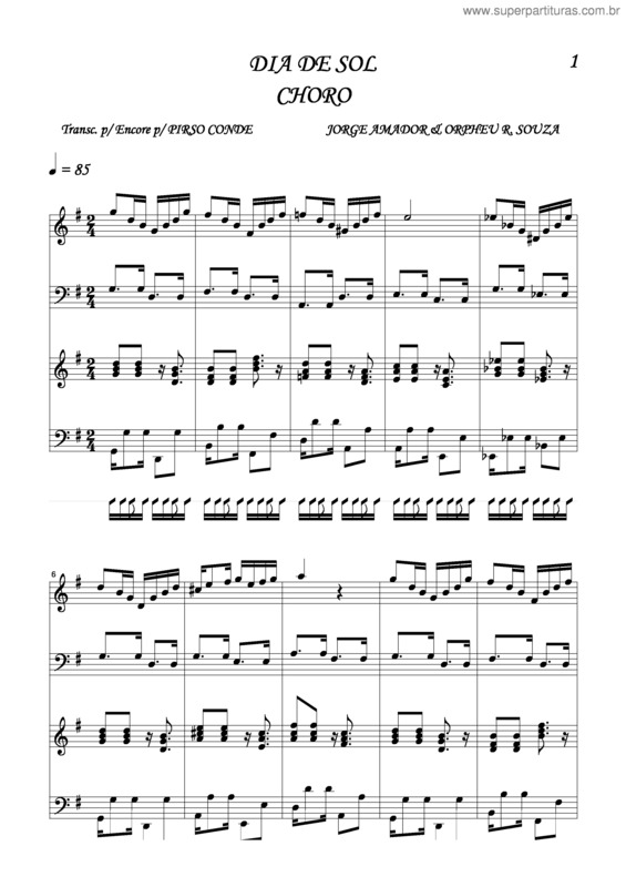 Partitura da música Dia De Sol