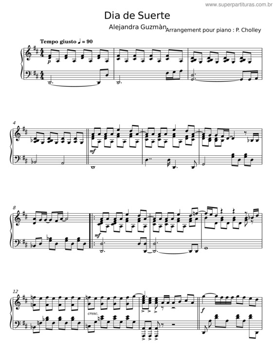 Partitura da música Dia De Suerte v.2