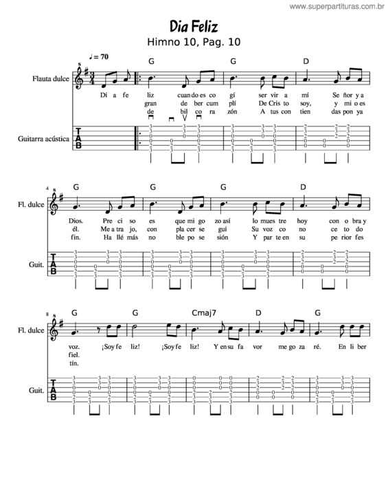 Partitura da música Dia Feliz v.3