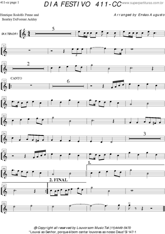 Partitura da música Dia Festivo - 411 CC v.14