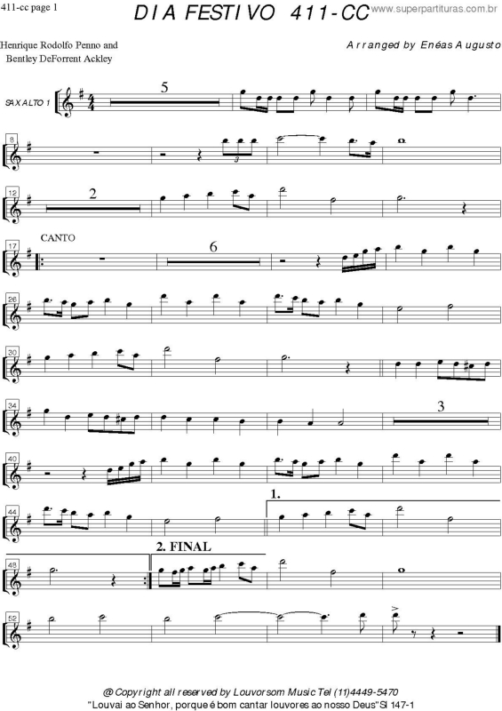 Partitura da música Dia Festivo - 411 CC v.16