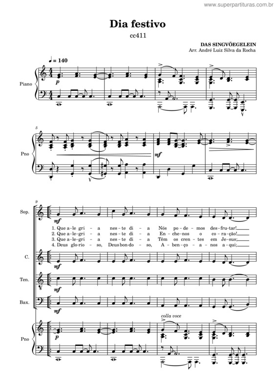Partitura da música Dia Festivo v.5