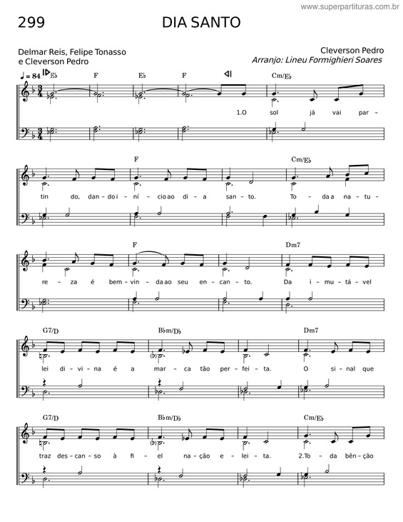 Partitura da música Dia Santo