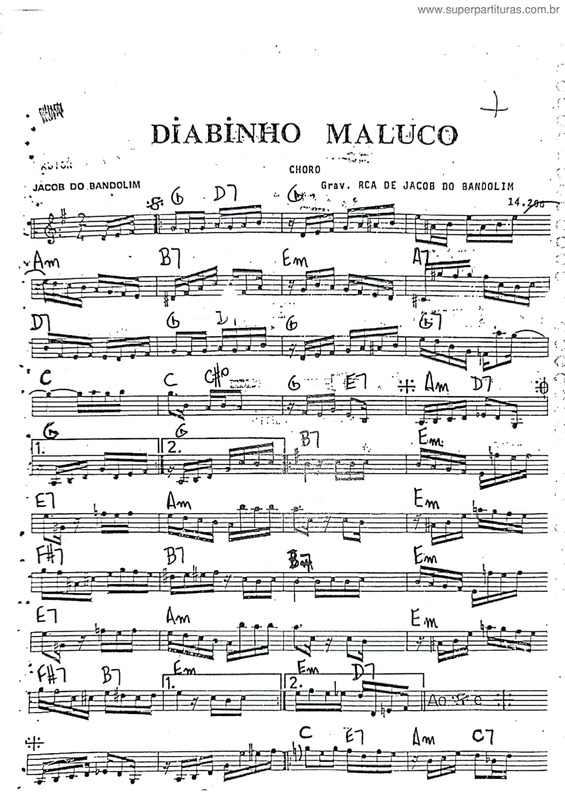 Partitura da música Diabinho Maluco v.5