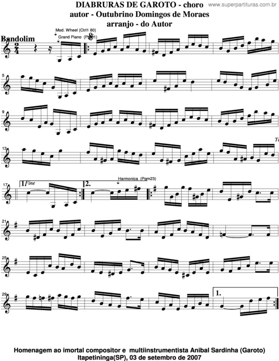 Partitura da música Diabruras De Garoto v.3