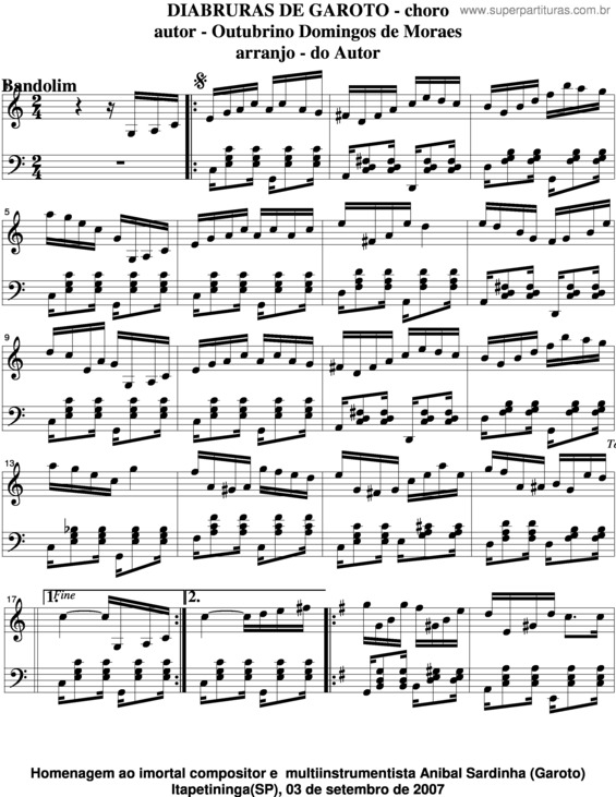 Partitura da música Diabruras De Garoto v.4