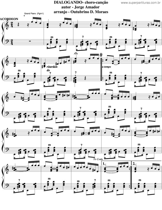 Partitura da música Dialogando v.2