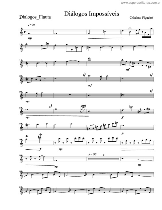 Partitura da música Diálogos impossíveis