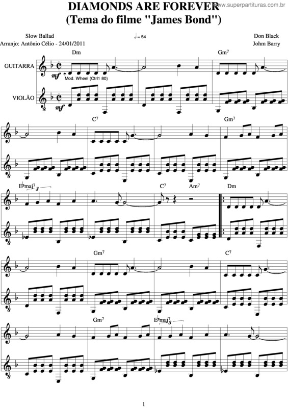 Partitura da música Diamonds Are Forever