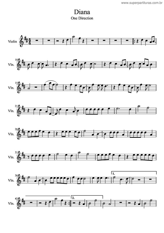 Partitura da música Diana v.3