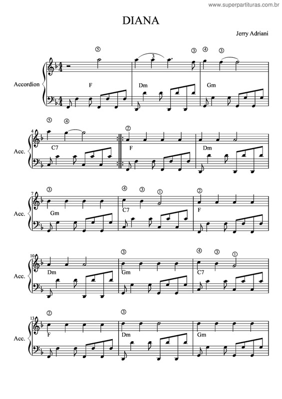 Partitura da música Diana v.4