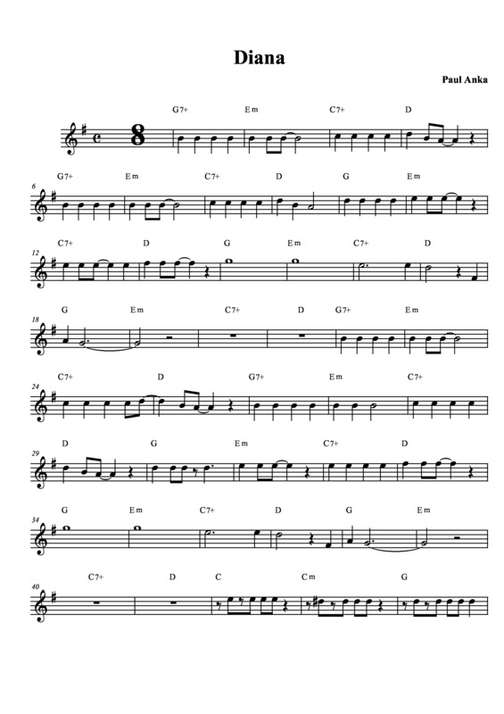 Partitura da música Diana v.5