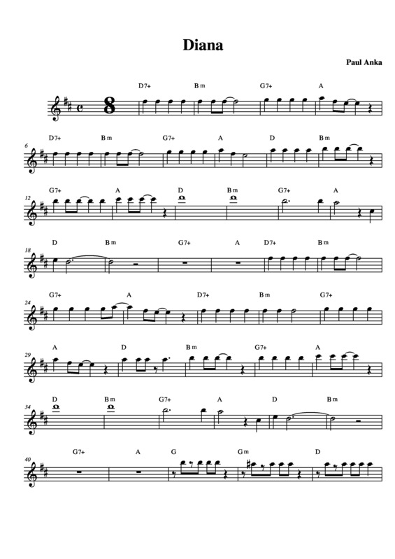 Partitura da música Diana v.6