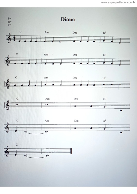 Partitura da música Diana v.9