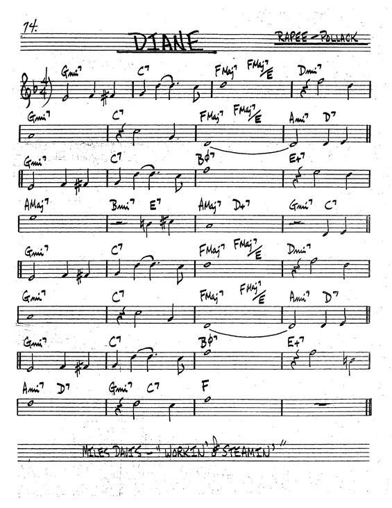 Partitura da música Diane v.2