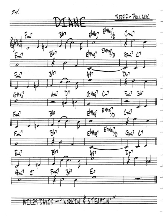 Partitura da música Diane v.3