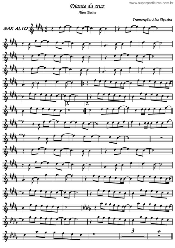 Partitura da música Diante da Cruz v.3