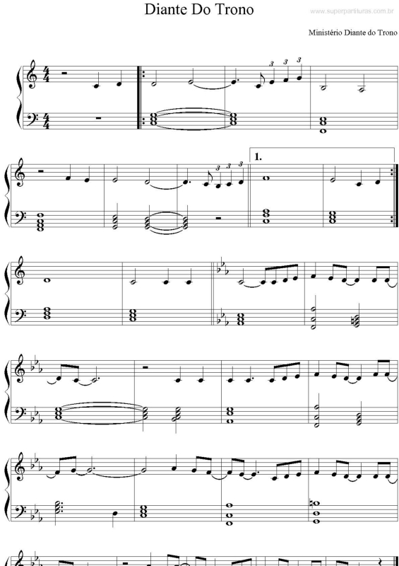 Partitura da música Diante do Trono