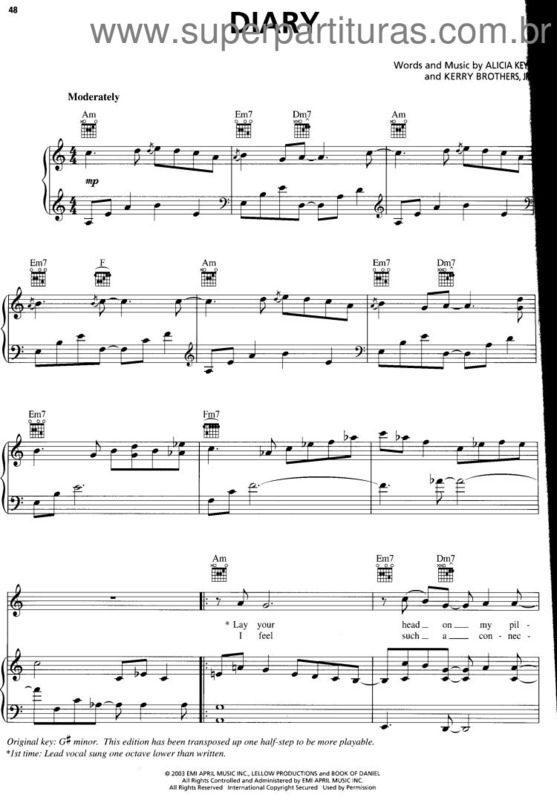 Partitura da música Diary v.2