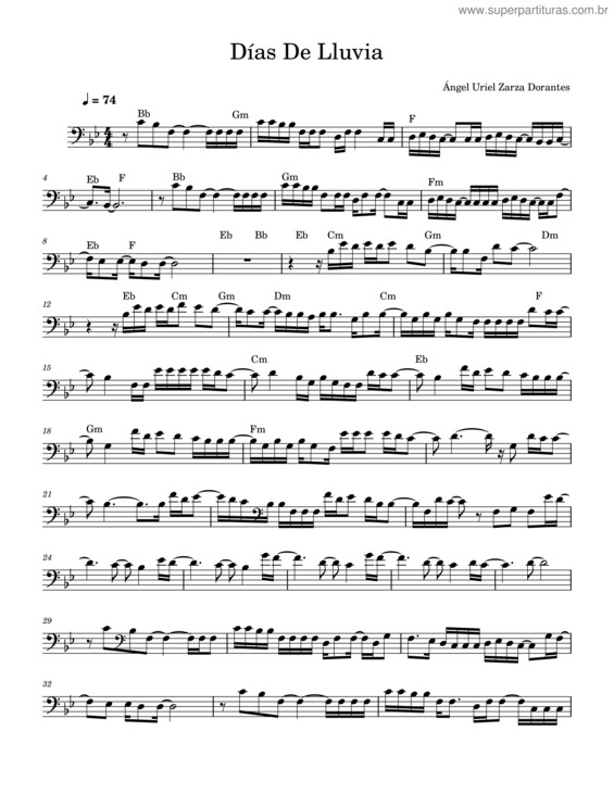 Partitura da música Días De Lluvia