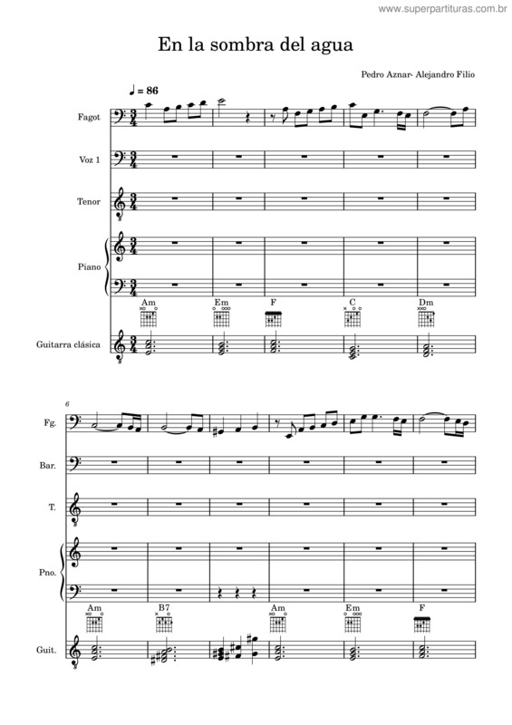 Partitura da música Didáctica, En La Sombra Del Agua