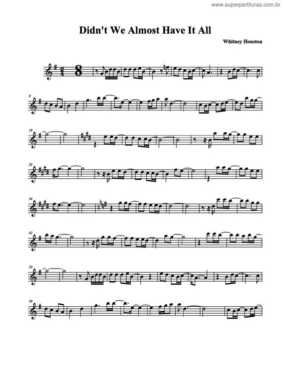 Partitura da música Didn`t We Almost Have It All v.3