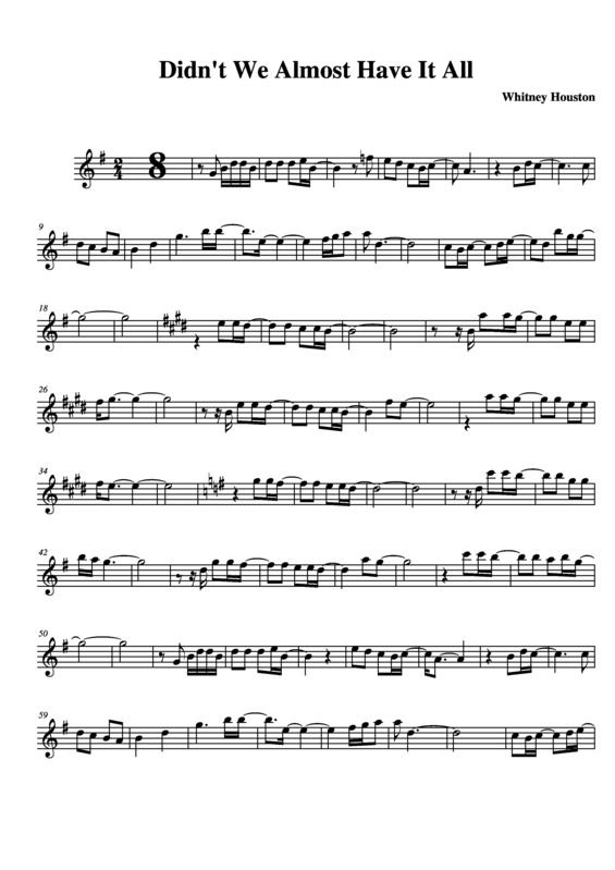 Partitura da música Didn´t we Almost Have It All v.4