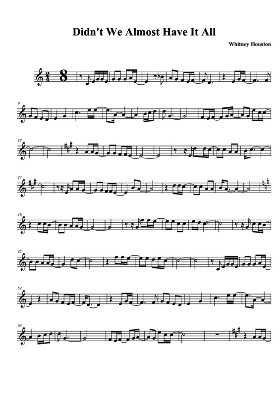 Partitura da música Didn´t we Almost Have It All v.5