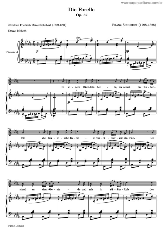 Partitura da música Die Forelle v.2