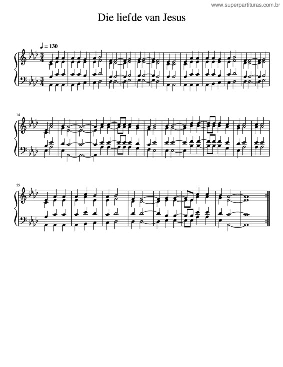 Partitura da música Die Liefde Van Jesus