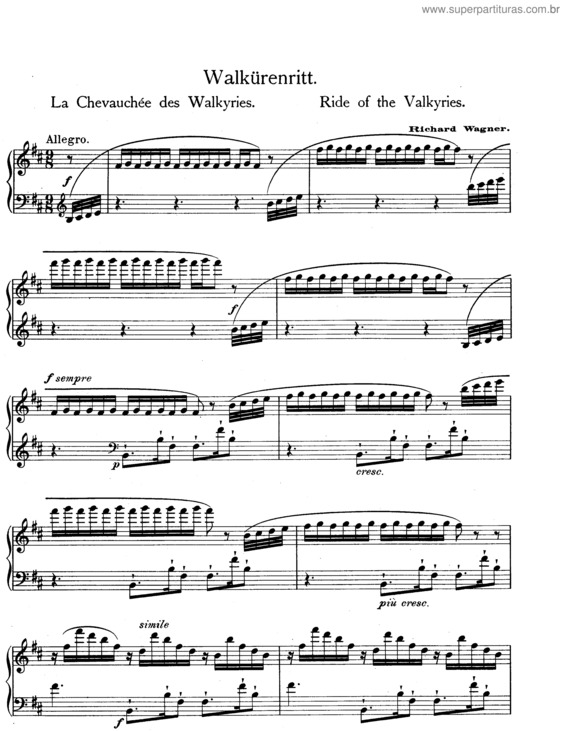 Partitura da música Die Walküre