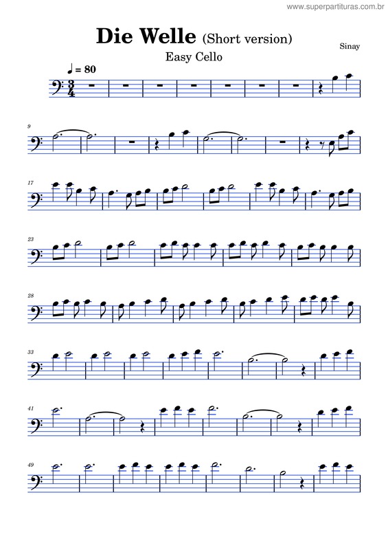 Partitura da música Die Welle – Sinay Noten