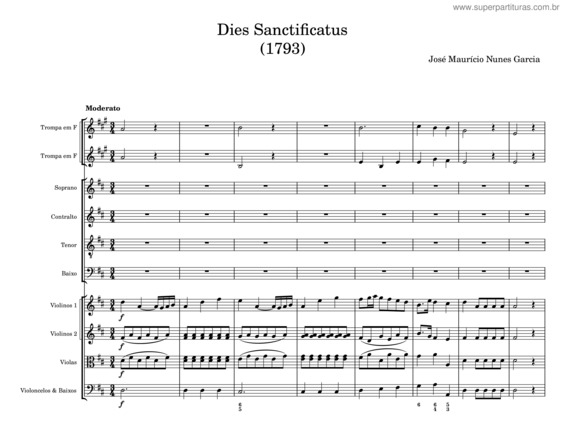 Partitura da música Dies Sanctificatus – José Maurício Nunes Garcia v.2