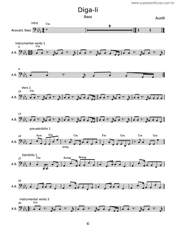 Partitura da música Diga-Li