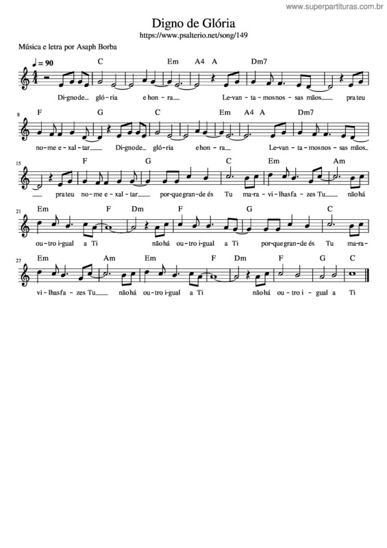 Partitura da música Digno De Glória v.2