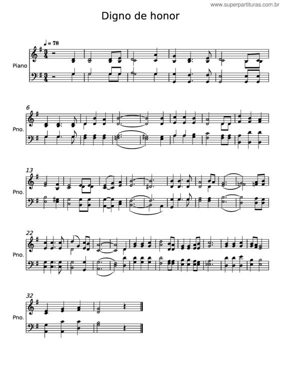 Partitura da música Digno De Honor – Marco Barrientos