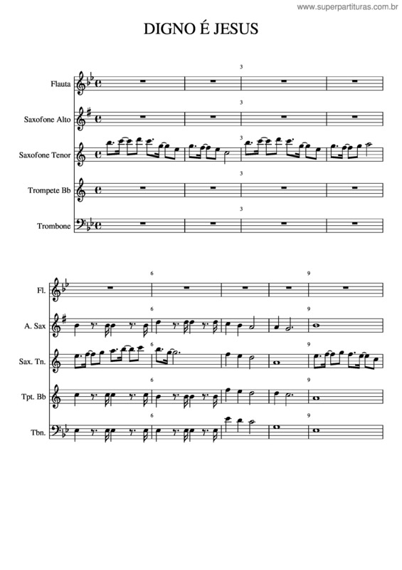 Partitura da música Digno É Jesus – Icm – Grade