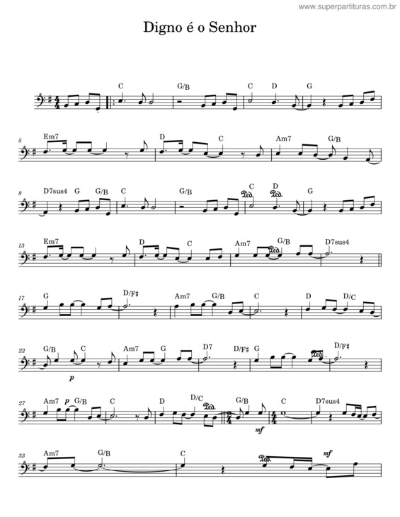 Partitura da música Digno É O Senhor v.18