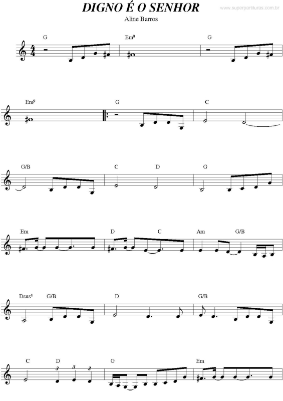 Partitura da música Digno É O Senhor v.2