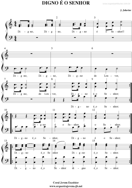 Partitura da música Digno é o Senhor v.4