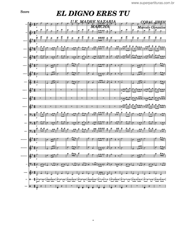 Partitura da música Digno Eres Tu v.2