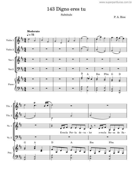 Partitura da música Digno Eres Tu v.4