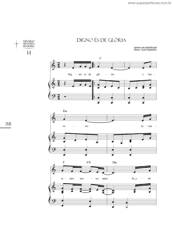 Partitura da música Digno És De Glória