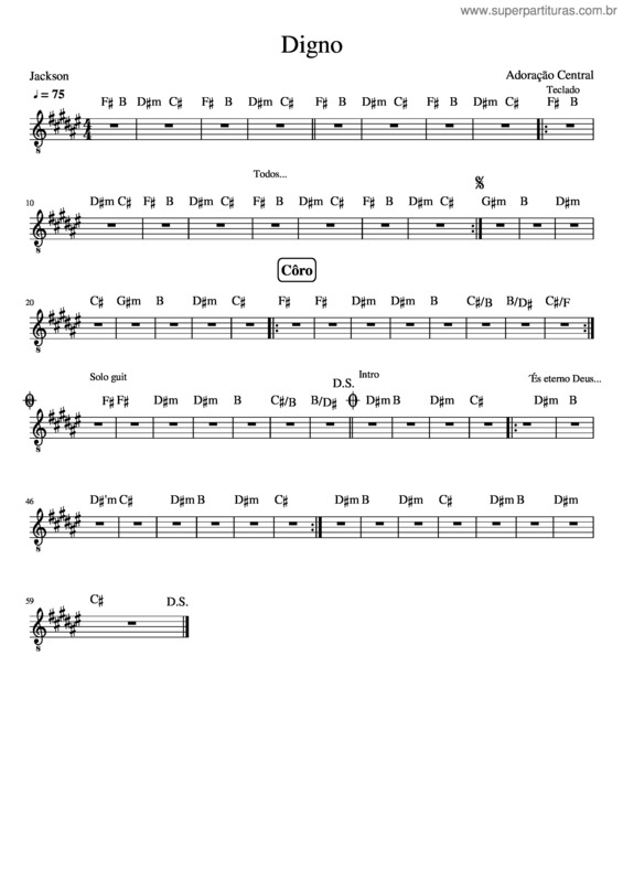 Partitura da música Digno v.2